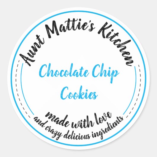 ケージャンキッチン料理ラブフードアイテムラベル ラウンドシール (正面)