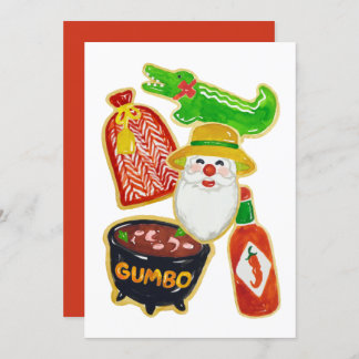 ケージャンクリスマスクッキー招待状 招待状