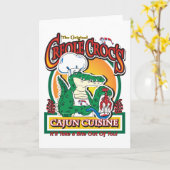 ケージャンクレオールマルディグラスクロコダイル カード (黄色い花)