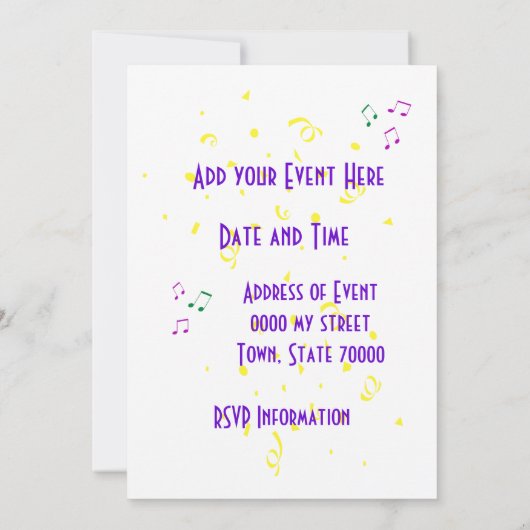 ケージャンクロウフィッシュ及びアリゲーター(紋章の)フラ・ダ・リパーティー 招待状 (裏面)