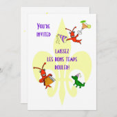 ケージャンクロウフィッシュ及びアリゲーター（紋章の）フラ・ダ・リパーティー 招待状 (正面/裏面)