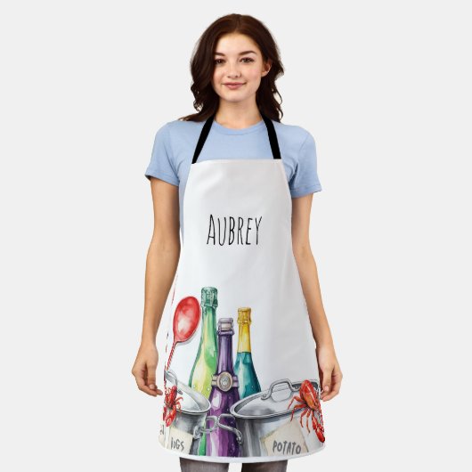 ケージャンクロフィッシュシェフ エプロン (着用した状態)