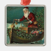 ケージャンサンタクリスマスオーナメント メタルオーナメント (正面)