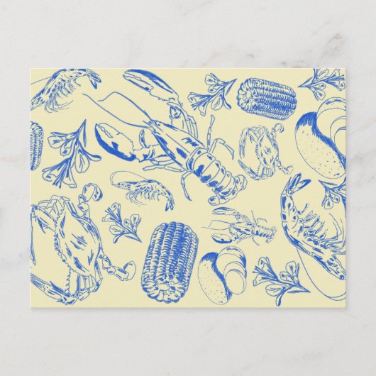 ケージャンシーフードボイル – 南海沿岸の食べ物ポストカー ポストカード (正面)