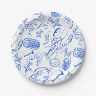 ケージャンシーフードボイル – 南部の沿岸食品プレート ペーパープレート