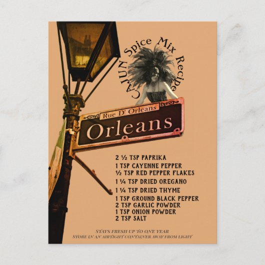 ケージャンスパイスミックスレシピ |はがき ポストカード (正面)