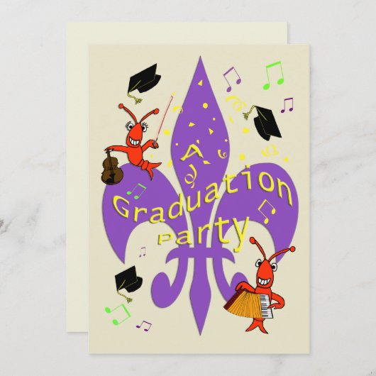 ケージャンテーマの卒業招待状 招待状 (正面/裏面)