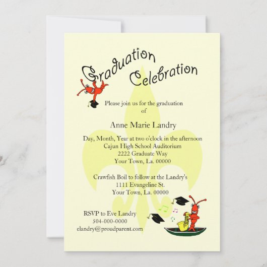 ケージャンテーマの卒業2013パーティの招待状 招待状 (裏面)