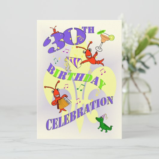 ケージャンテーマの30歳誕生日パーティの招待状 招待状 (スタンド正面)