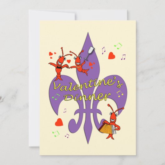 ケージャンテーマドバレンタインディナー招待状 招待状 (正面)