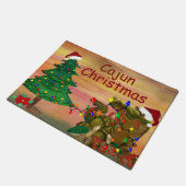 ケージャンバイユーホームクリスマスホリデーアリゲーター ドアマット (アングル)