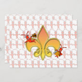 ケージャンパーソナライズされたクロフィッシュ(紋章の)フラ・ダ・リ招待状 招待状 (正面/裏面)