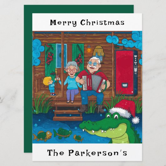 ケージャンワニがクリスマスに行く シーズンカード (正面/裏面)