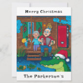 ケージャンワニがクリスマスに行く シーズンカード (正面)