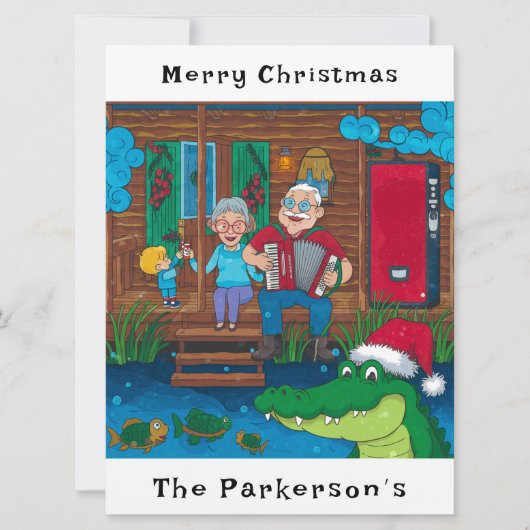 ケージャンワニがクリスマスに行く シーズンカード (正面)