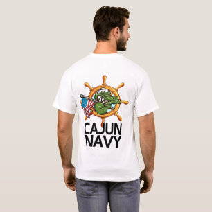 ケージャン海軍デザイン(前面ポケットと背面) Tシャツ