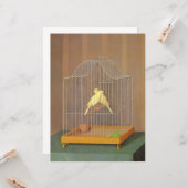 ケージ内の2つのカナリア(Antonio Donghi著) カード (正面/裏面インサイチュ)