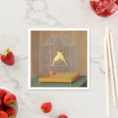 ケージ内の2つのカナリア（Antonio Donghi著） スタンダードカクテルナプキン (インサイチュ)