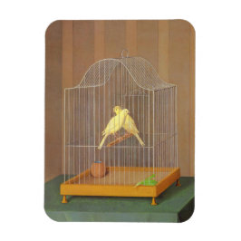 ケージ内の2つのカナリア（Antonio Donghi著） マグネット