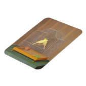 ケージ内の2つのカナリア(Antonio Donghi著) マグネット (左側)