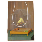 ケージ内の2つのカナリア(Antonio Donghi著) ミディアムペーパーバッグ (正面)