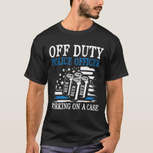 ケースに取り組む非勤務警察官 – Beer L Tシャツ