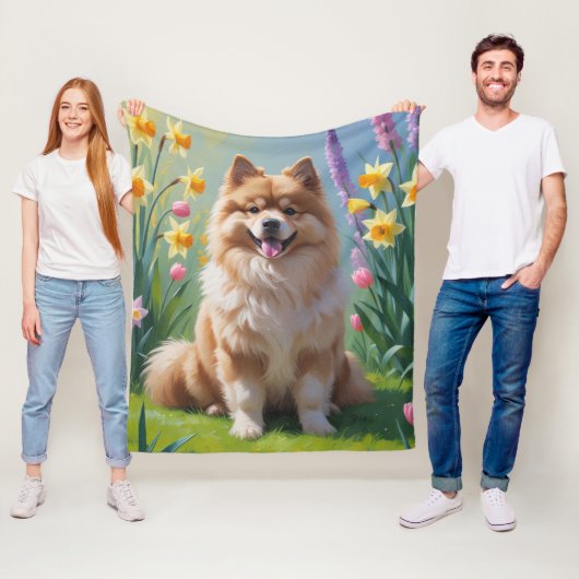 ケースホンドの春の花の絵画 フリースブランケット (インサイチュ)