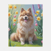 ケースホンドの春の花の絵画 フリースブランケット (正面)