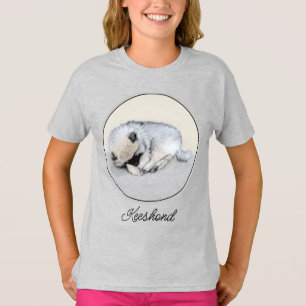 ケースホンドの眠る子犬の絵 オリジナル・ドッグアート Tシャツ