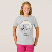 ケースホンドの眠る子犬の絵 オリジナル・ドッグアート Tシャツ (正面フル)