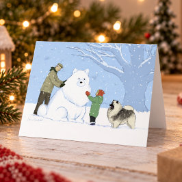 ケースホンドの雪の犬 かわいい冬の光景 クリスマス