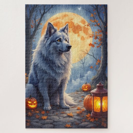 ケースホンド 月夜のハロウィンポートレート アート ジグソーパズル (縦)