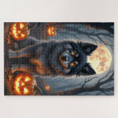 ケースホンド 月夜のハロウィーン肖像画 アート ジグソーパズル (横)