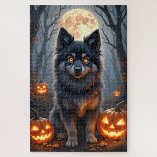 ケースホンド 月夜のハロウィーン肖像画 アート ジグソーパズル (縦)