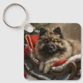 ケースホンド 犬 クリスマス 冬のイベント キーホルダー (正面)
