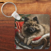 ケースホンド 犬 クリスマス 冬のイベント キーホルダー (正面)