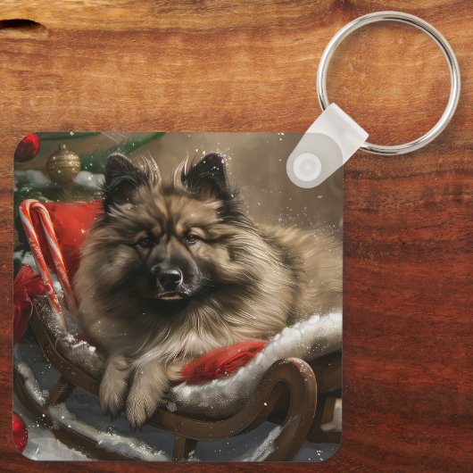ケースホンド 犬 クリスマス 冬のイベント キーホルダー (裏面)