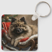 ケースホンド 犬 クリスマス 冬のイベント キーホルダー (裏面)