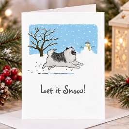 ケースホンド "降雪!" かわいい犬のクリスマス Xmas シーズンカード