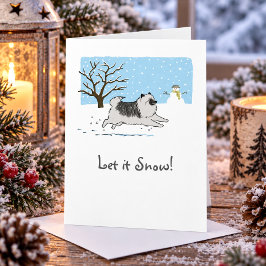 ケースホンド「Let It Snow!」かわいい犬のクリスマス シーズンカード