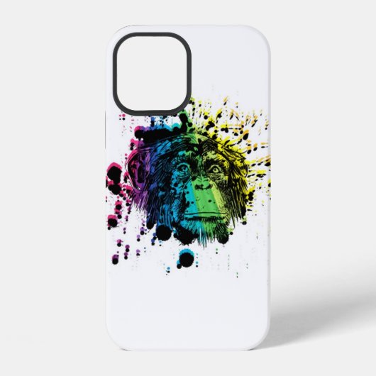 ケースマテiPhoneの虹色のチンパンジー iPhoneケース (裏面)