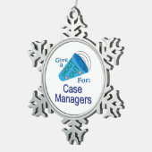 ケースマネージャーに大声で言う スノーフレークピューターオーナメント (右)