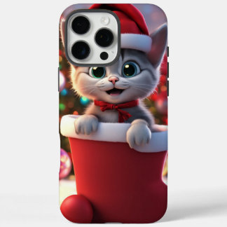 ケースメイト電話ケース、かわいい子猫クリスマスデザイン iPhone 16 PRO MAXケース