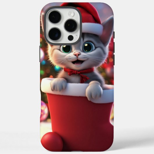 ケースメイト電話ケース、かわいい子猫クリスマスデザイン Case-Mate iPhoneケース (裏面)
