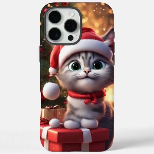 ケースメイト電話ケース、かわいい子猫クリスマスデザイン Case-Mate iPhoneケース (裏面)