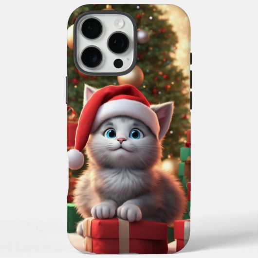 ケースメイト電話ケース、かわいい子猫クリスマスデザイン Case-Mate iPhoneケース (裏面)