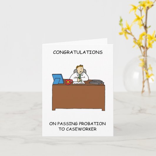 ケースワーカーへの保護観察合格 カード (黄色い花)