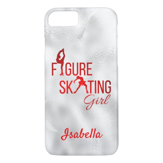 ケース姿スケートで滑るガールレッドシルバー Case-Mate iPhoneケース (裏面)