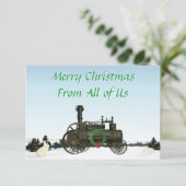 ケース蒸気牽引エンジンファームトラクタ1889 サンキューカード (スタンド正面)