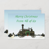 ケース蒸気牽引エンジンファームトラクタ1889 サンキューカード (正面/裏面)